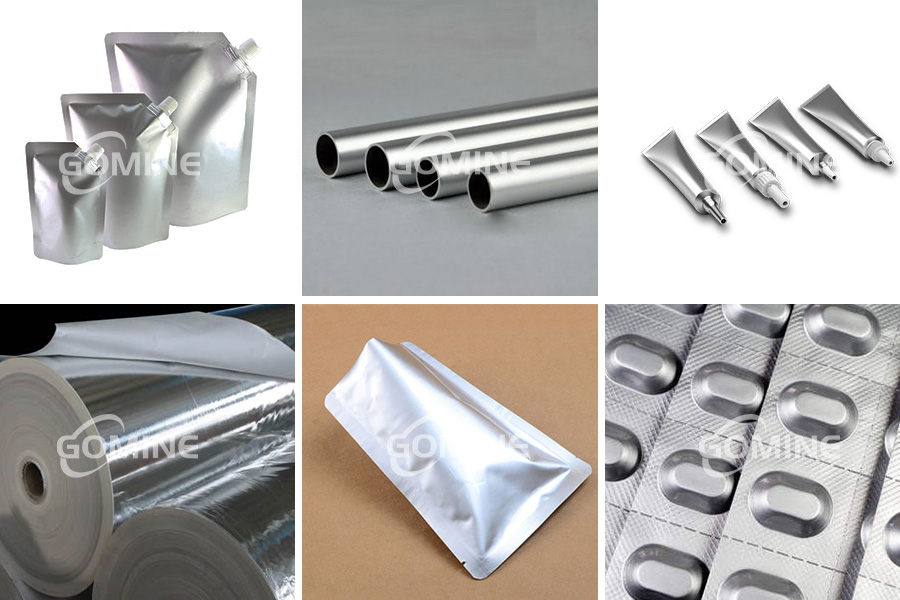 materiales de aluminio y plástico