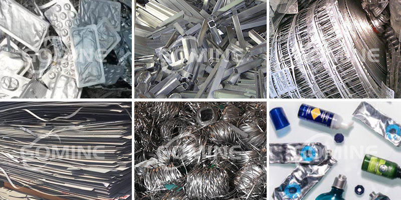 residuos de plástico de aluminio