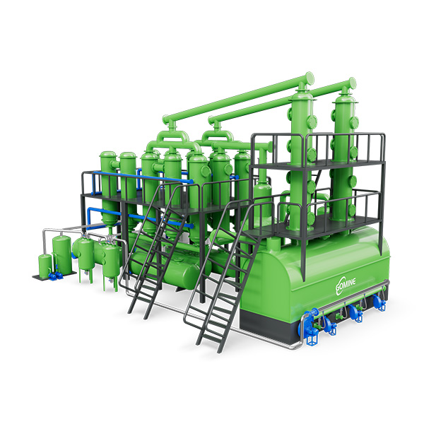 Planta de destilación de aceite usado